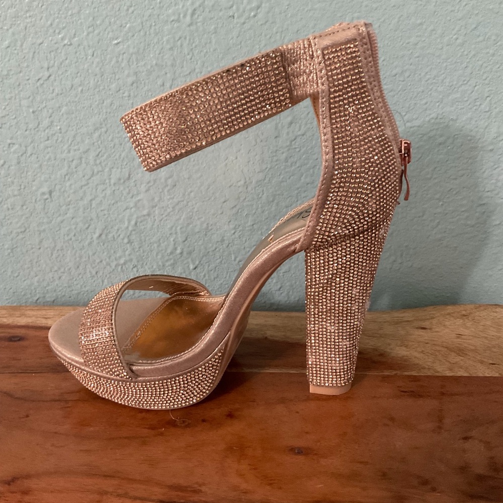 Gold Rhinestone Heels - Picture 4 of 8